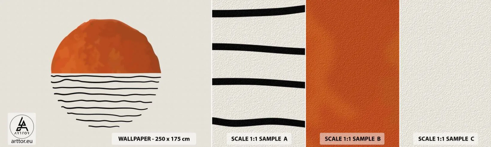 Amostra de Papel de Parede Standard Eco - No clima japonês - Abstração, Pedaço, Minimalismo - 100x30 cm