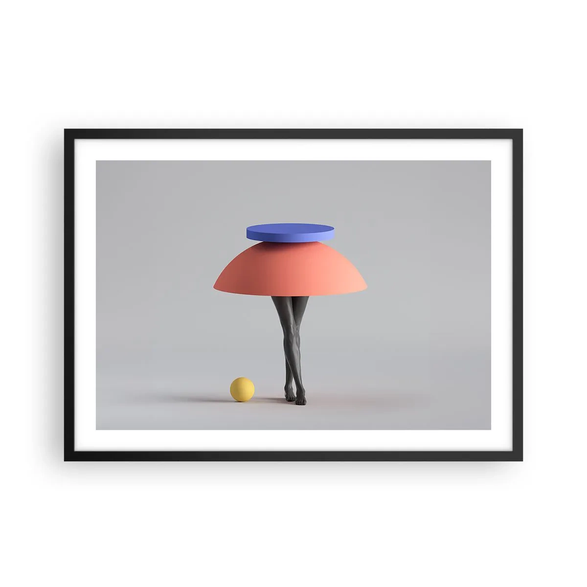 Pôster com moldura preta - Composição surrealista - 70x50 cm