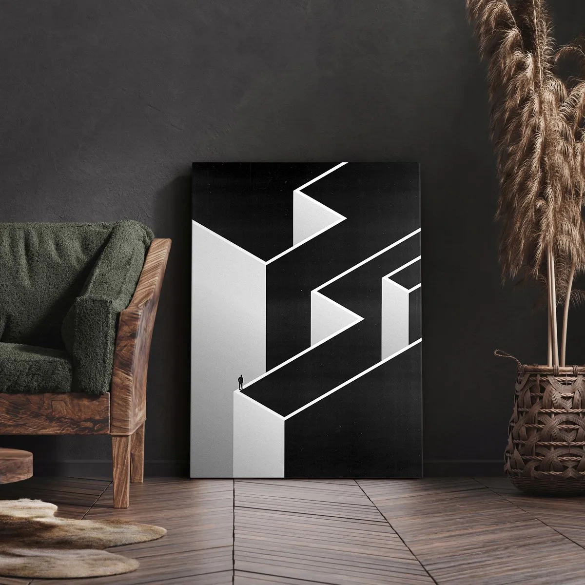 Quadro em tela - Solidão no topo - 65x120 cm