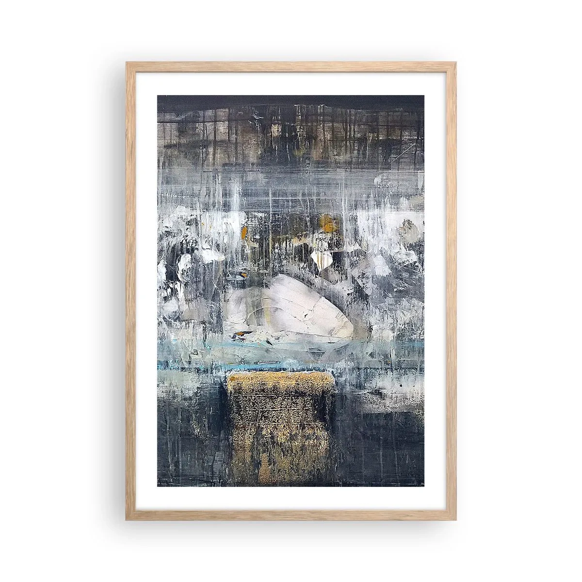 Pôster com moldura de carvalho claro - Pelo gelo ou pelo torrão de terra - 50x70 cm