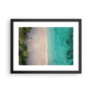 Pôster com moldura preta - Praia do paraíso - 40x30 cm