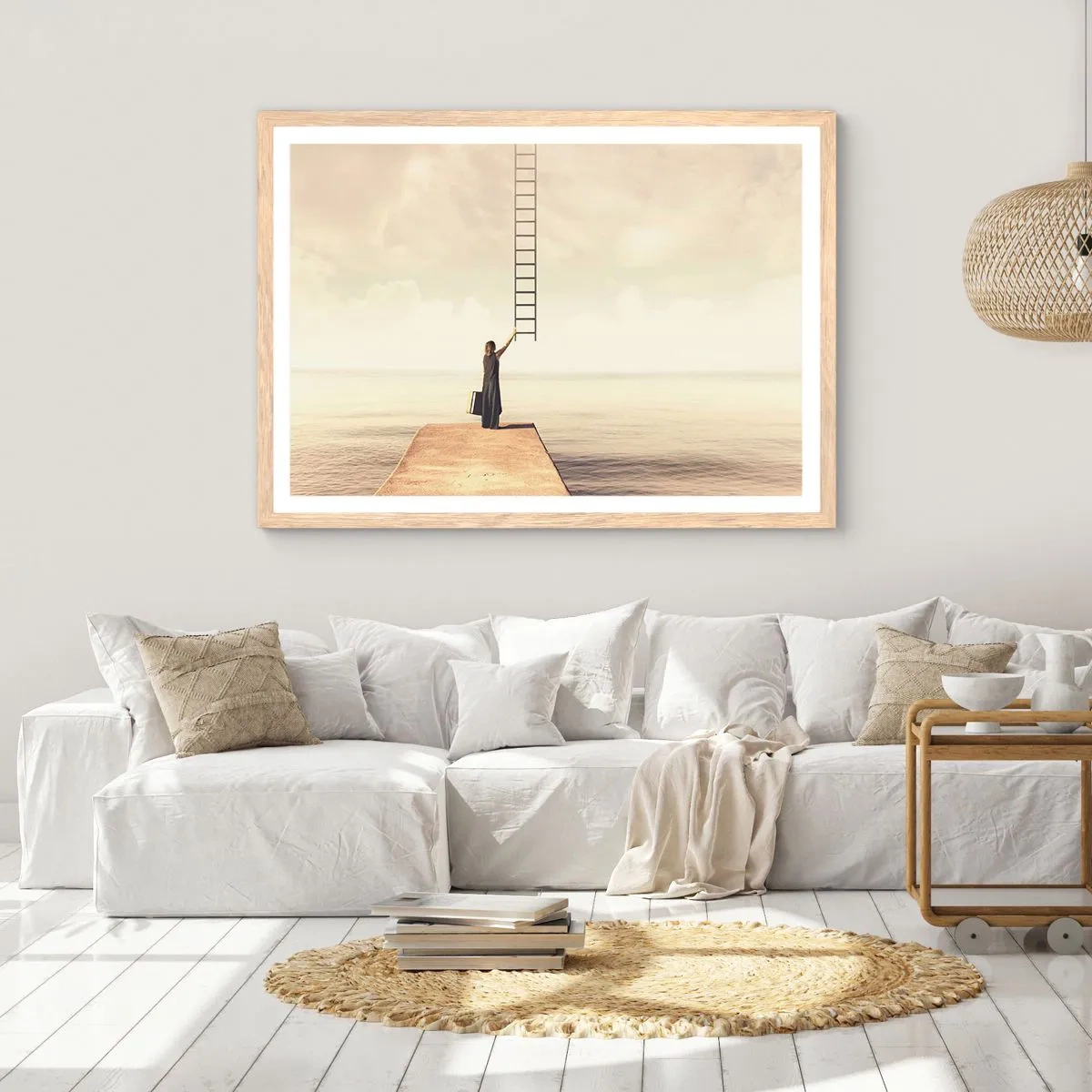 Pôster com moldura de carvalho claro - Uma viagem mágica - 70x50 cm