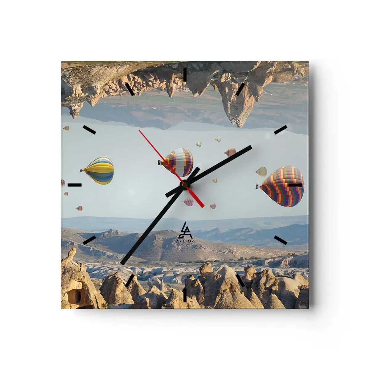 Relógio de parede - Relógio em vidro - Tudo é possível aqui - 30x30 cm