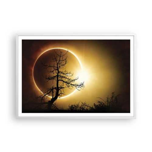Pôster em moldura branca - Eclipse total - 100x70 cm