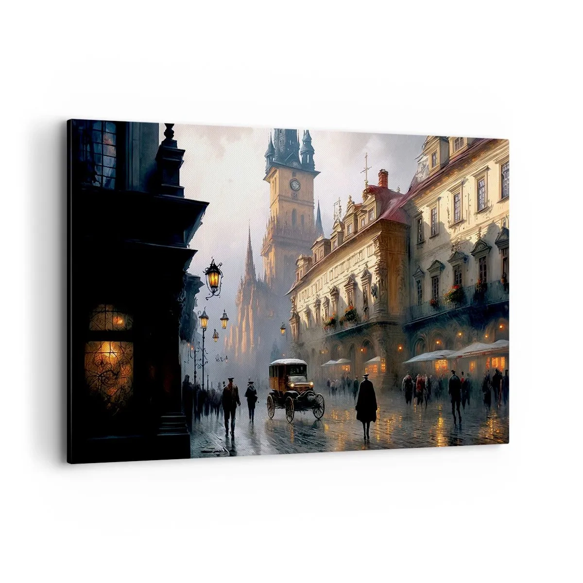Quadro em tela - O encanto de uma noite em Praga - 100x70 cm
