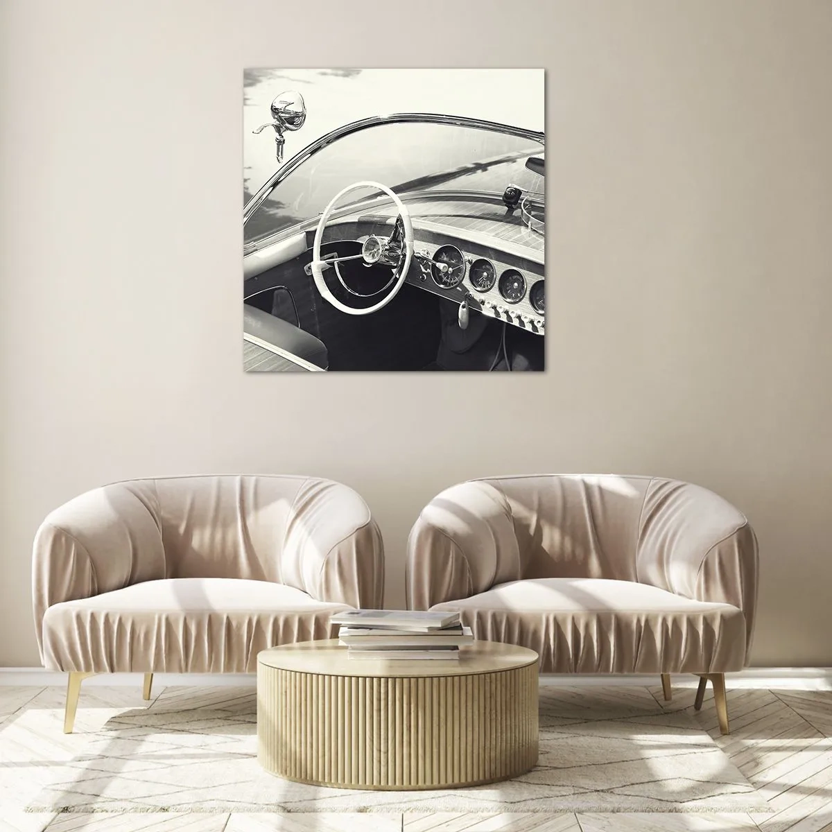 Quadro em vidro - Tempo para os ricos - 70x70 cm