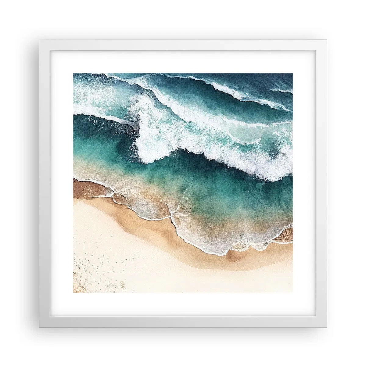 Pôster em moldura branca - O eterno encontro - 40x40 cm