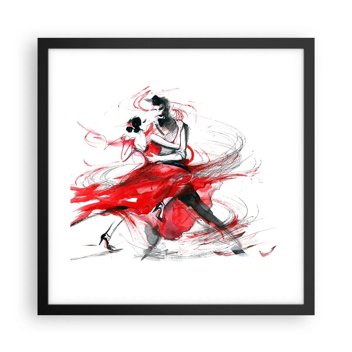 Pôster com moldura preta - Tango - o ritmo da paixão - 40x40 cm