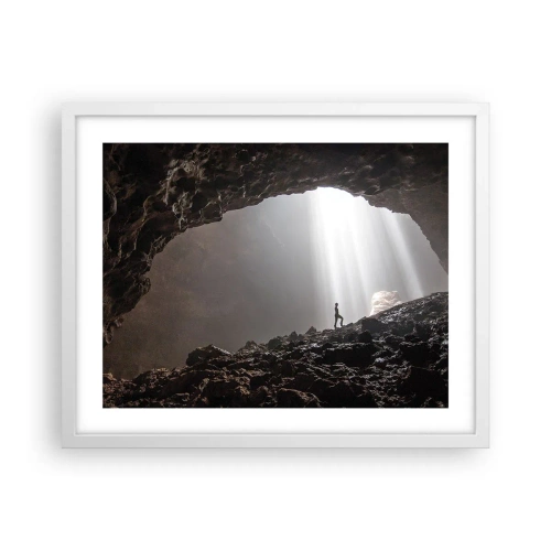 Pôster em moldura branca - Gruta luminosa - 50x40 cm