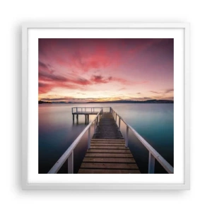 Pôster em moldura branca - A chama suave da noite - 50x50 cm