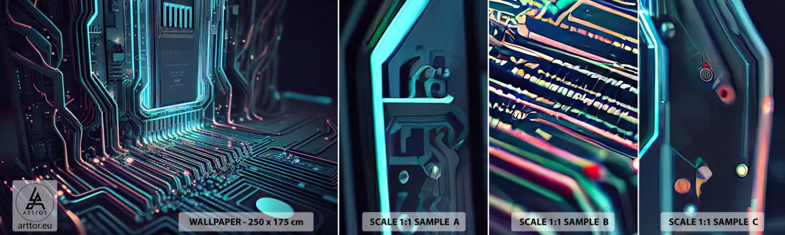 Amostra de Papel de Parede Standard Eco - Só estou a pensar... - Tecnologia, Computador, Processador - 100x30 cm