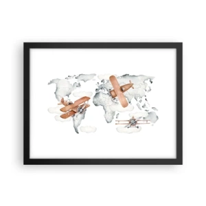 Pôster com moldura preta - Com espírito pioneiro - 40x30 cm