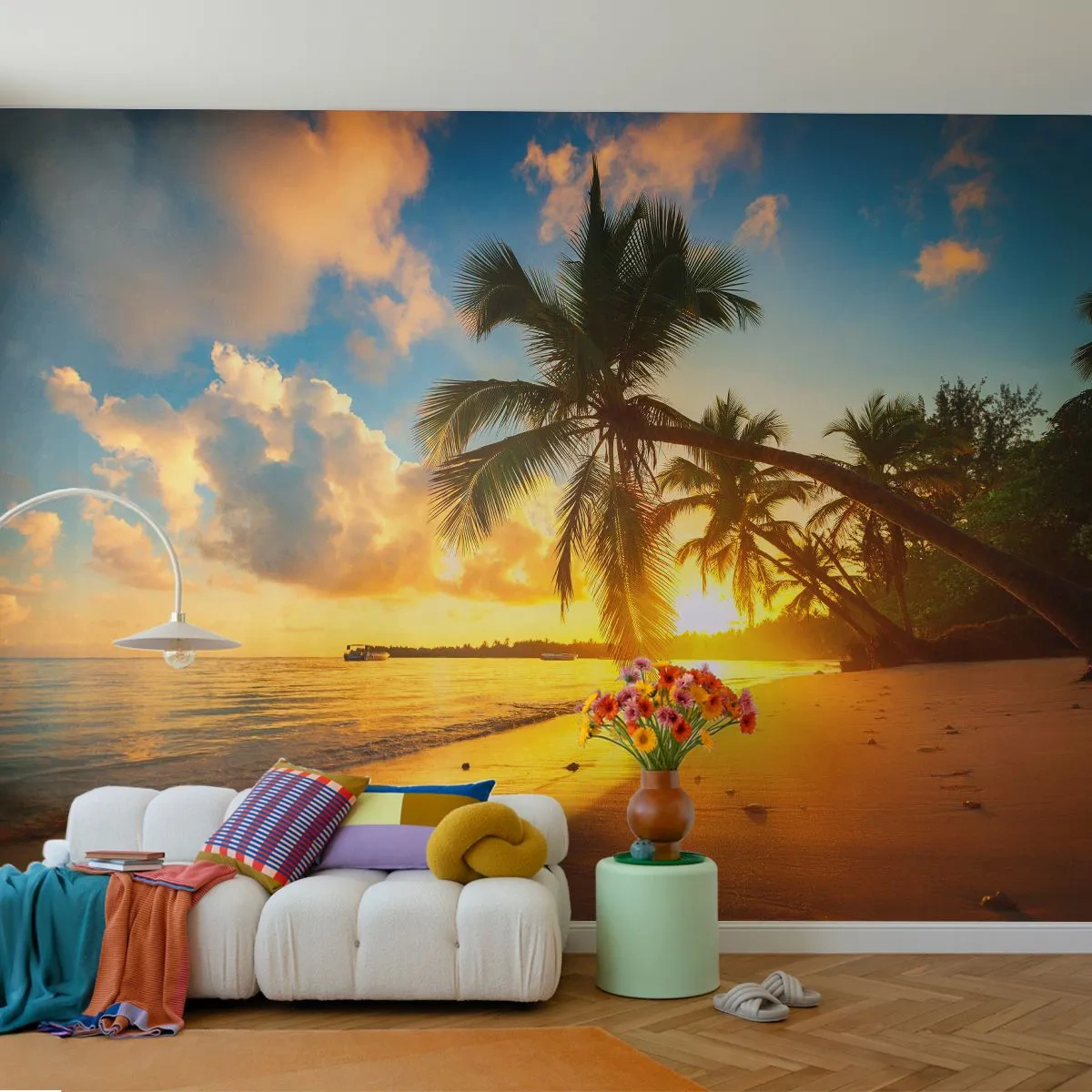 Papel de Parede Standard Eco - Um sonho caribenho - Paisagem, Coqueiro, Mar - 350x256 cm