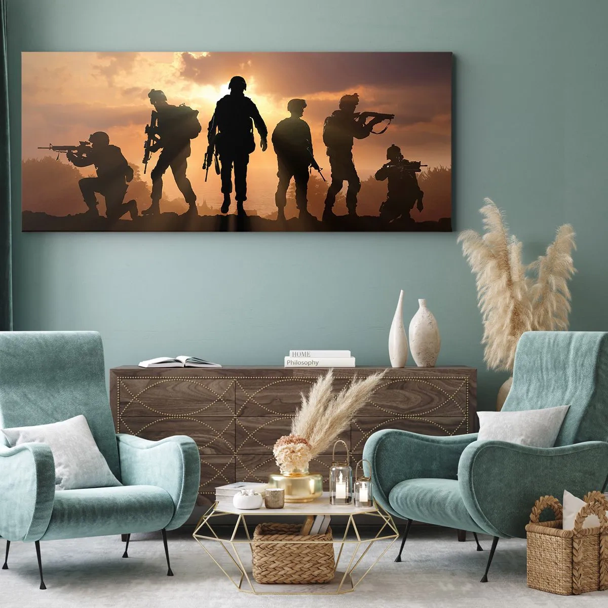 Quadro em tela - Brothers in arms - 120x50 cm