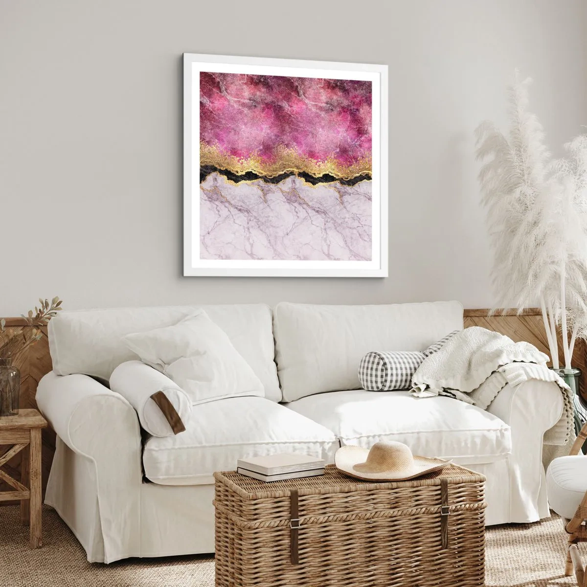 Pôster em moldura branca - Na fronteira - 50x50 cm