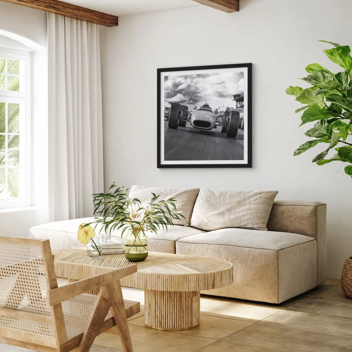 Pôster com moldura preta - O ronco do motor - 60x60 cm