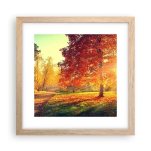 Pôster com moldura de carvalho claro - O vermelho é lindo - 30x30 cm