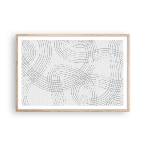 Pôster com moldura de carvalho claro - Não existe caminho reto - 91x61 cm