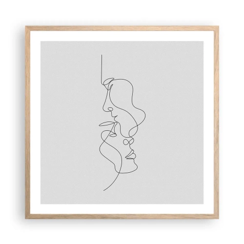 Pôster com moldura de carvalho claro - O calor dos desejos amargos - 60x60 cm