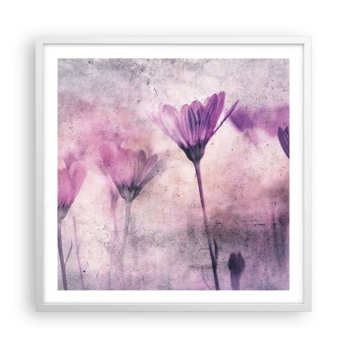 Pôster em moldura branca - Sonho de flores - 60x60 cm
