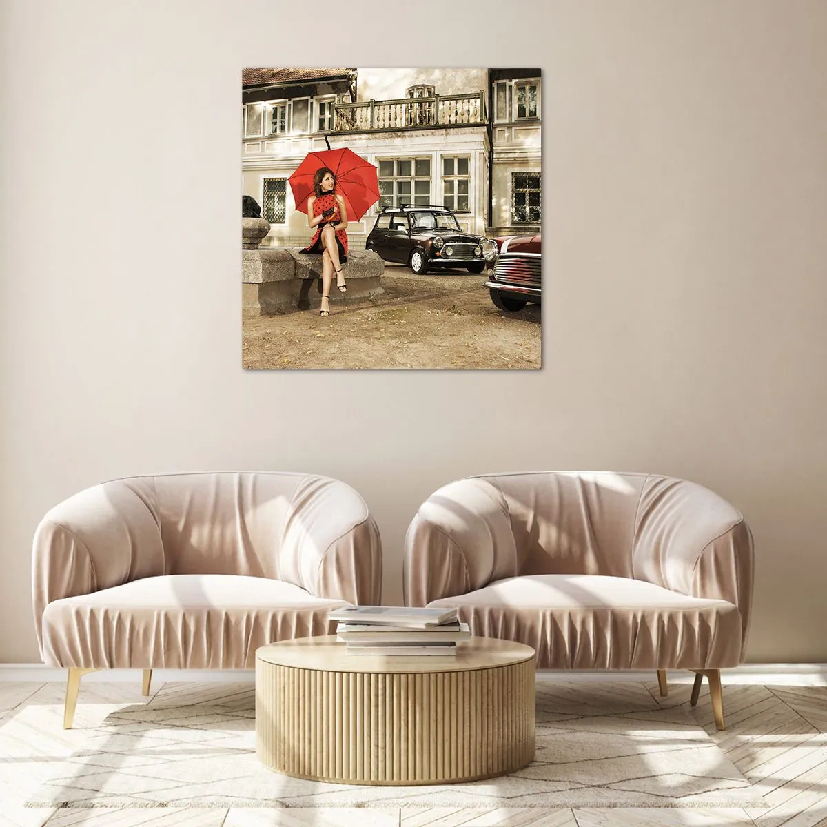 Quadro em vidro - Mini-viagem sentimental - 30x30 cm