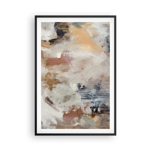 Pôster com moldura preta - Abstração enevoada - 61x91 cm