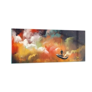 Quadro em vidro - De barco pela galáxia - 100x40 cm