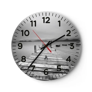 Relógio de parede - Relógio em vidro - Além das montanhas, além dos mares - 30x30 cm