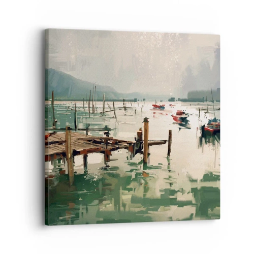 Quadro em tela - Mergulhado na lua derretida - 30x30 cm