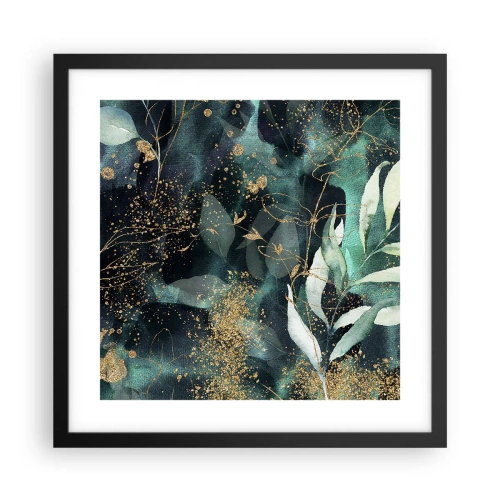 Pôster com moldura preta - Jardim Mágico - 40x40 cm