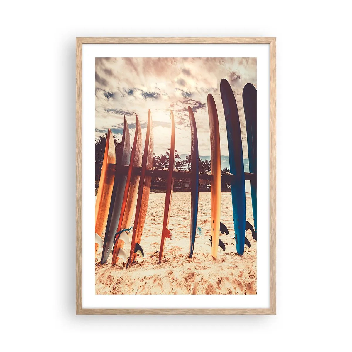 Pôster com moldura de carvalho claro - Boa noite, até amanhã - 50x70 cm