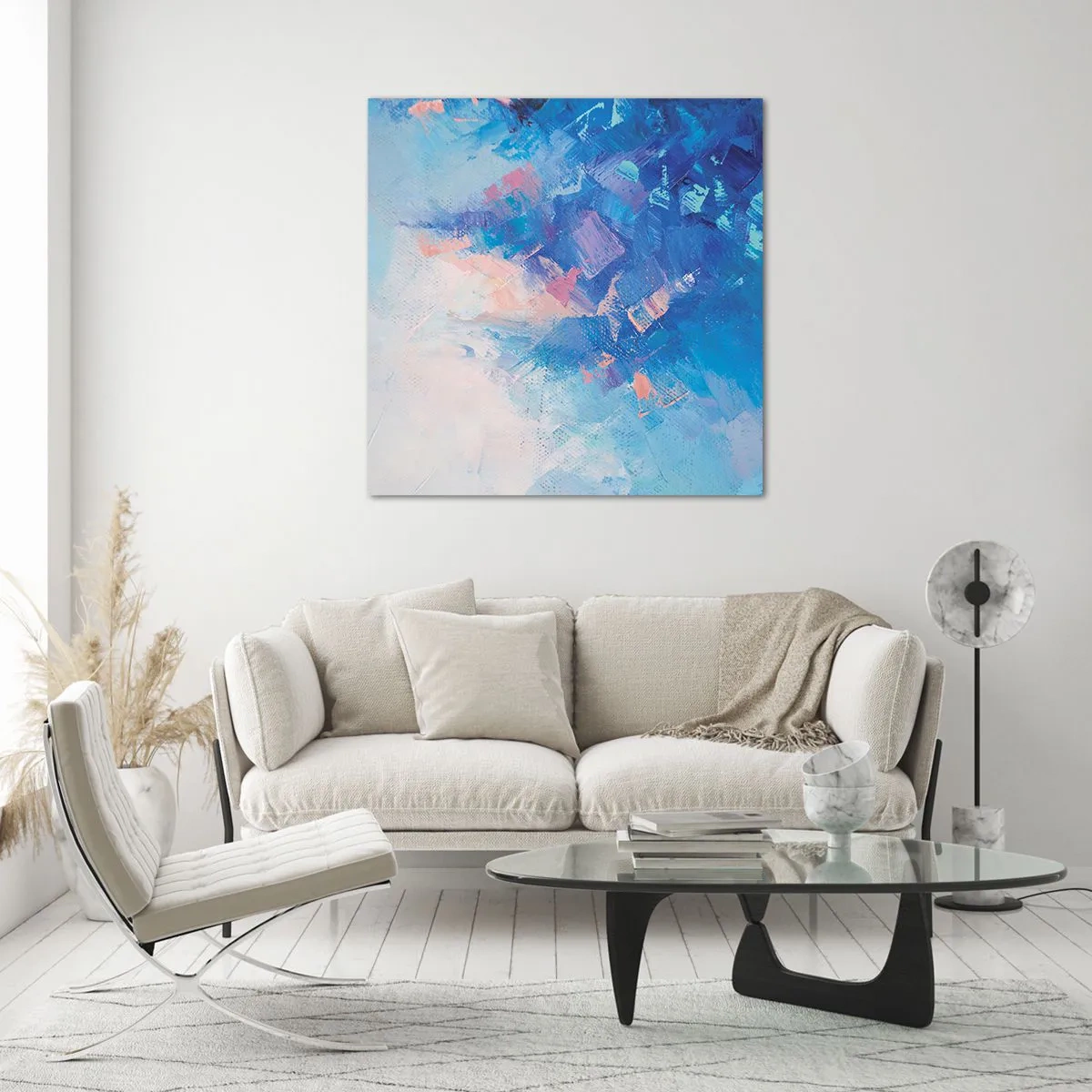 Quadro em vidro - Abstração de inverno - 50x50 cm