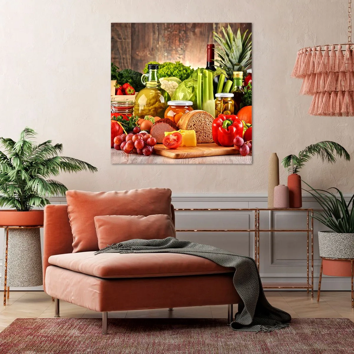 Quadro em tela - Defumados, cozidos, em conserva - 60x60 cm