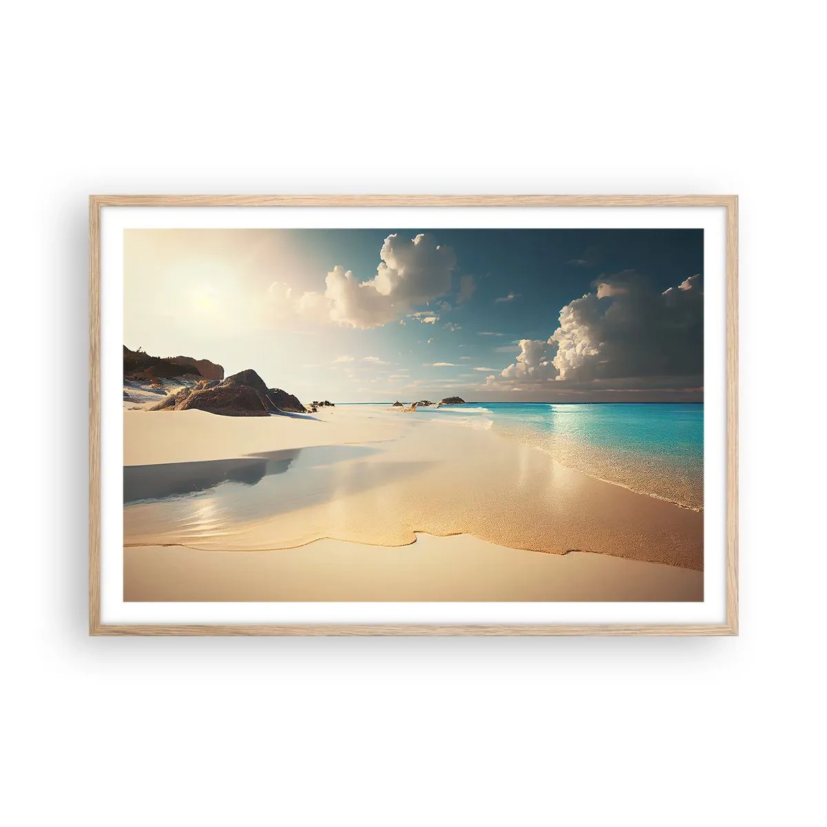 Pôster com moldura de carvalho claro - Um dia de sonho - 91x61 cm