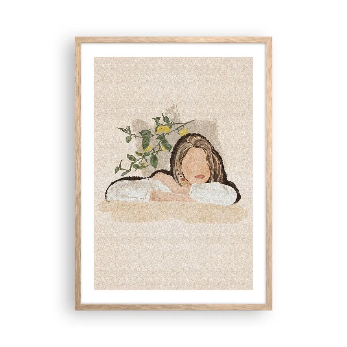 Pôster com moldura de carvalho claro - Beleza do sul - 50x70 cm