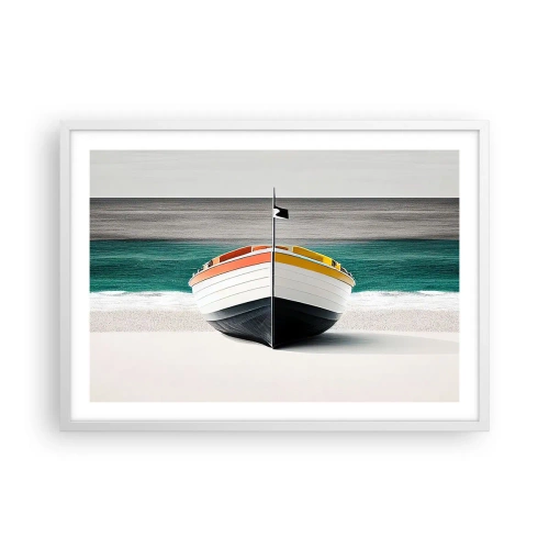 Pôster em moldura branca - No seu lugar - 70x50 cm