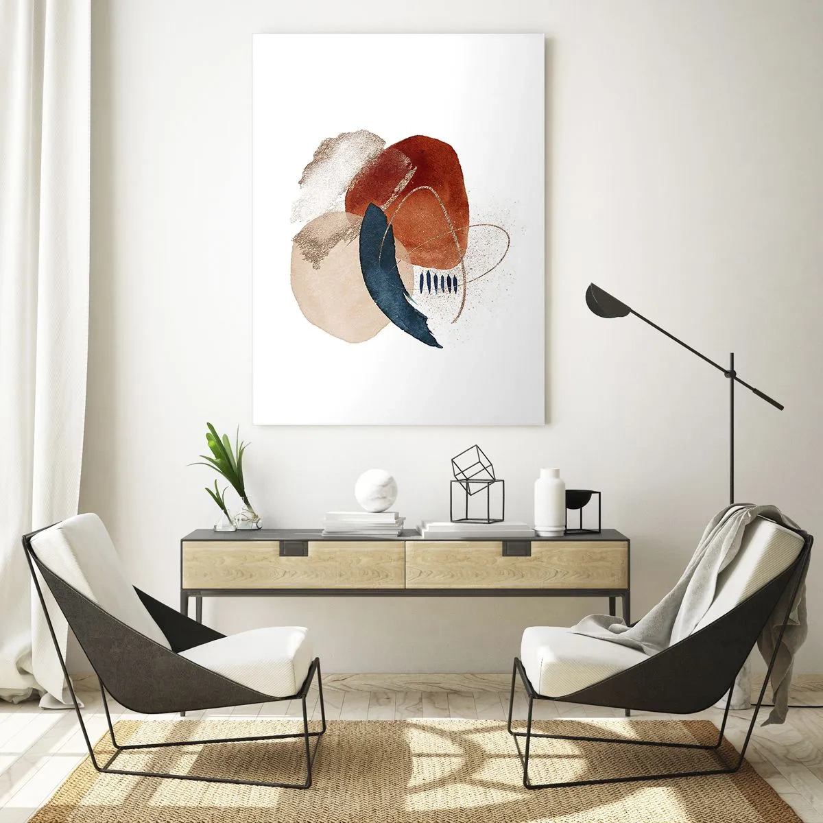 Quadro em vidro - Composição oval - 50x70 cm