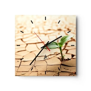 Relógio de parede - Relógio em vidro - A força indomável da vida - 30x30 cm