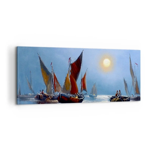 Quadro em tela - Pesca noturna - 100x40 cm