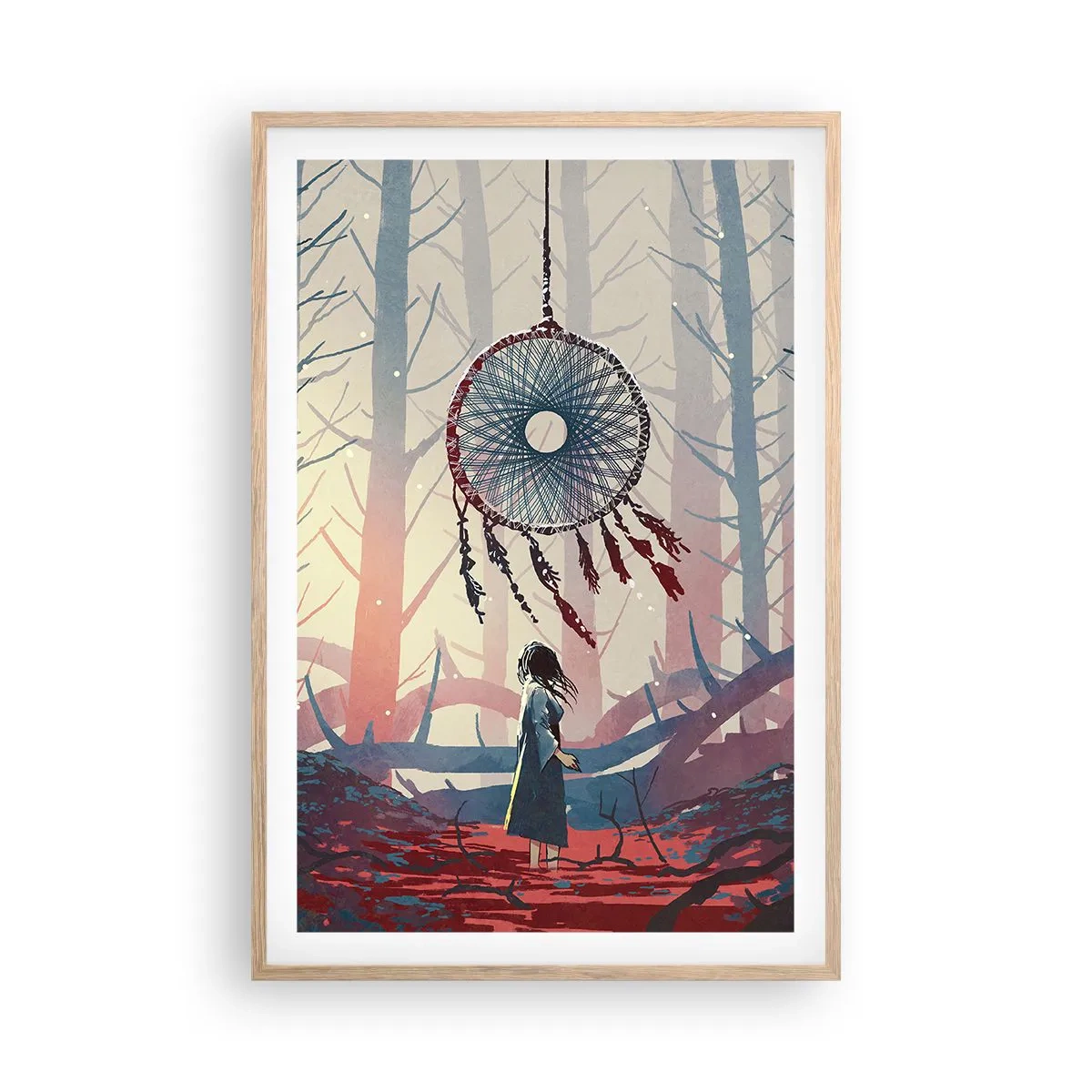 Pôster com moldura de carvalho claro - O ritual secreto da felicidade - 61x91 cm