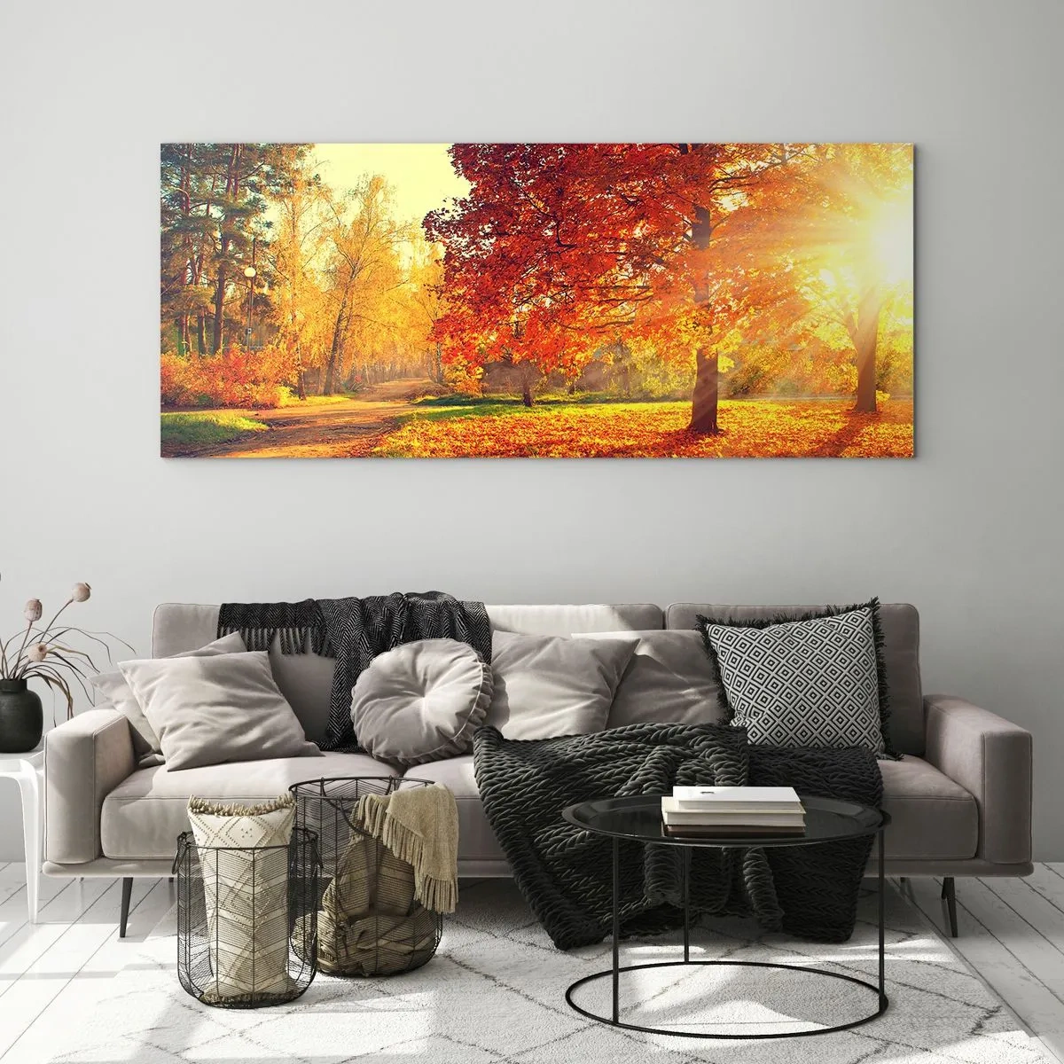 Quadro em vidro - O vermelho é lindo - 100x40 cm