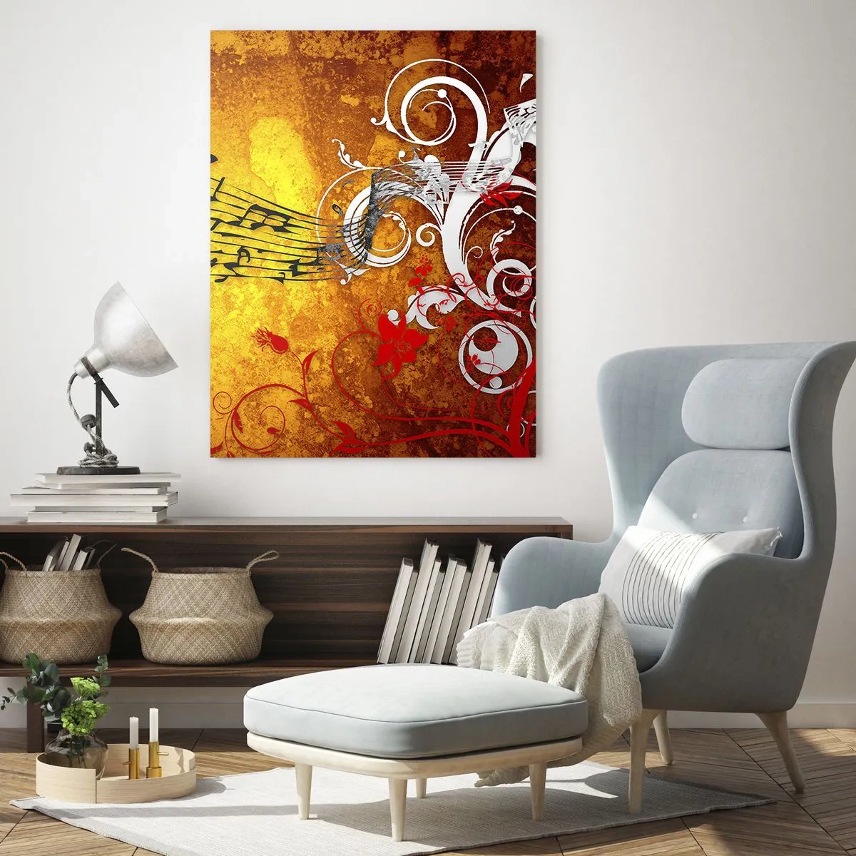 Quadro em vidro - Deixe a música fluir - 70x100 cm