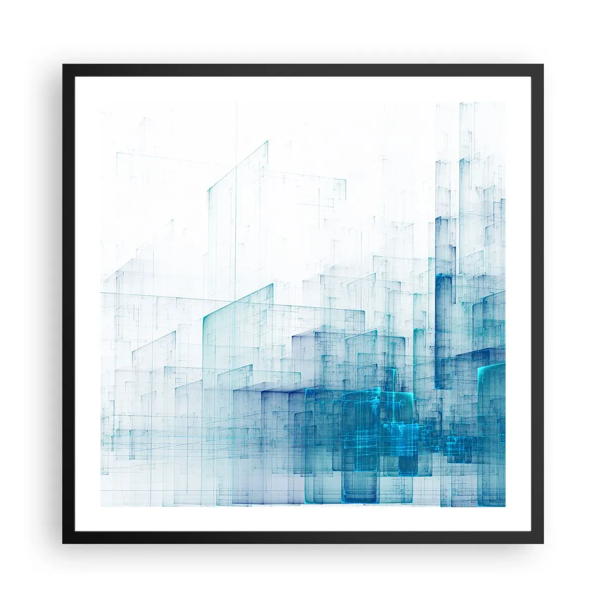 Pôster com moldura preta - Como o espaço ficou - 60x60 cm