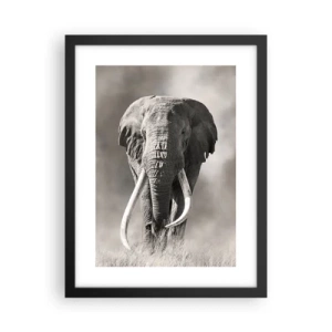 Pôster com moldura preta - Patriarca africano - 30x40 cm