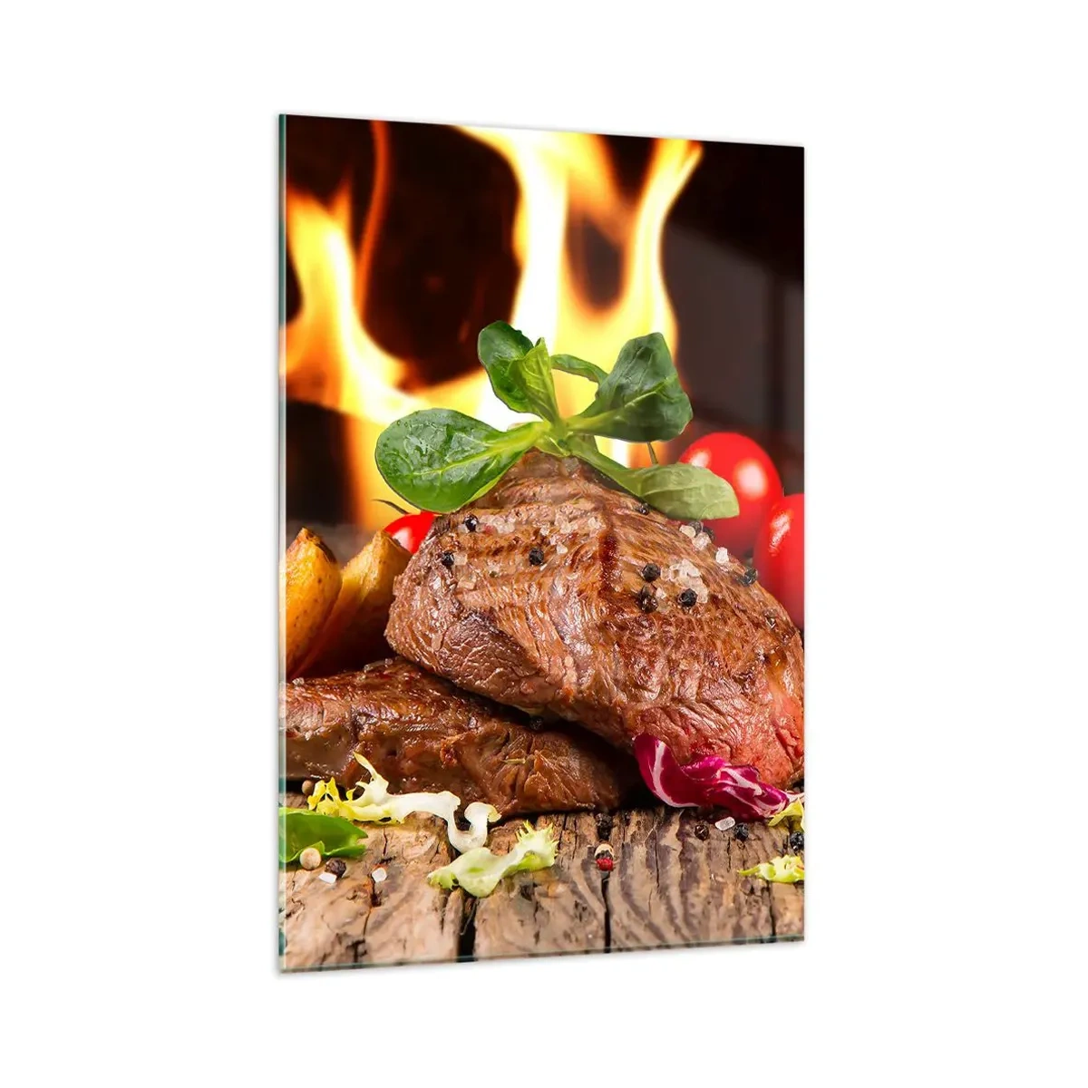 Quadro em vidro - Feito com brasas - 80x120 cm