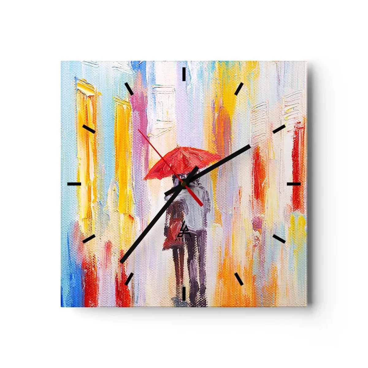 Relógio de parede - Relógio em vidro - Que continue a chover - 30x30 cm