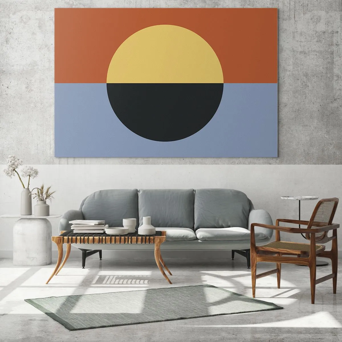 Quadro em vidro - Composição do calor e do frio - 100x40 cm