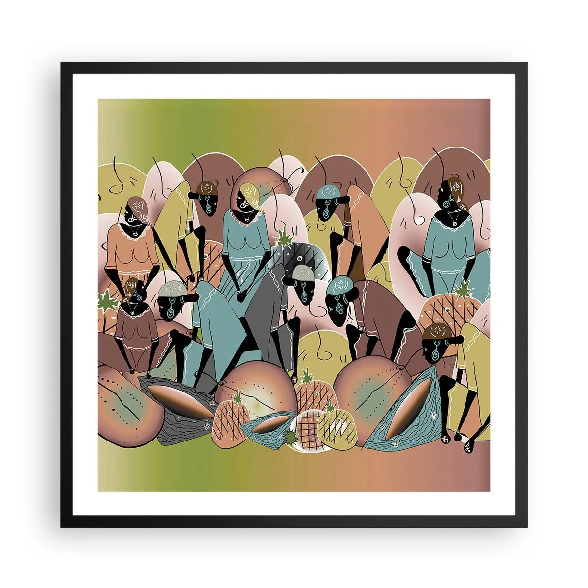 Pôster com moldura preta - Uma grande festa se aproxima - 60x60 cm