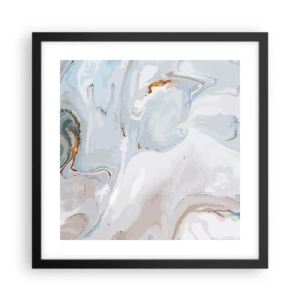 Pôster com moldura preta - Branco elevado - 40x40 cm