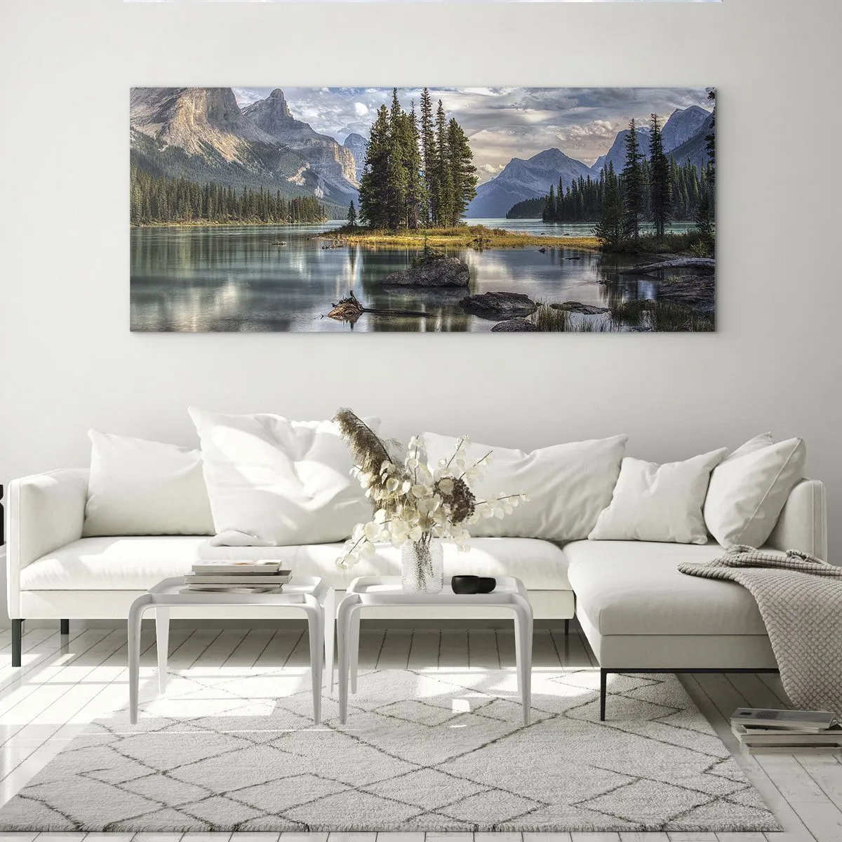 Quadro em vidro - Por águas grandes e límpidas… - 140x50 cm